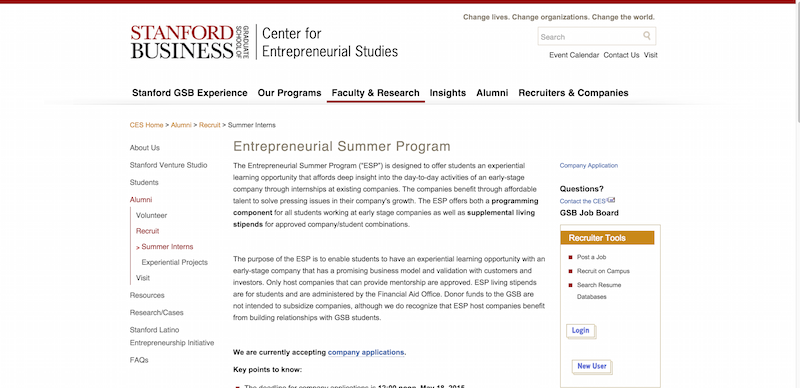 Entrepreneurial Summer Program   Stanford Graduate School of Business