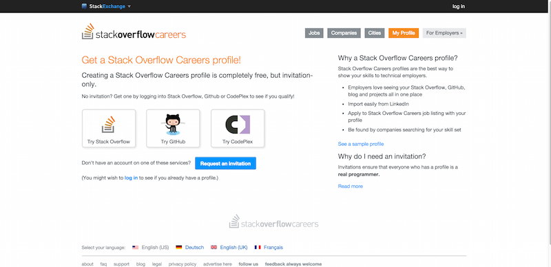 Get a Stack Overflow Careers profile    Stack Overflow Careers