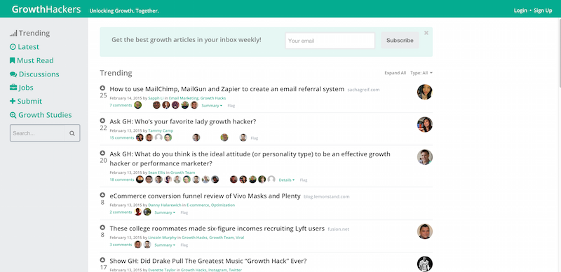 GrowthHackers   A Community for Growth Focused Marketers