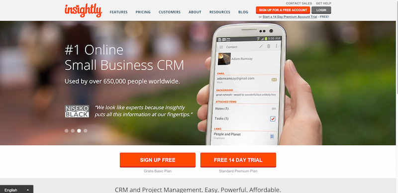 Insightly  1 Free CRM for Small Business  Online Customer Relationship Software