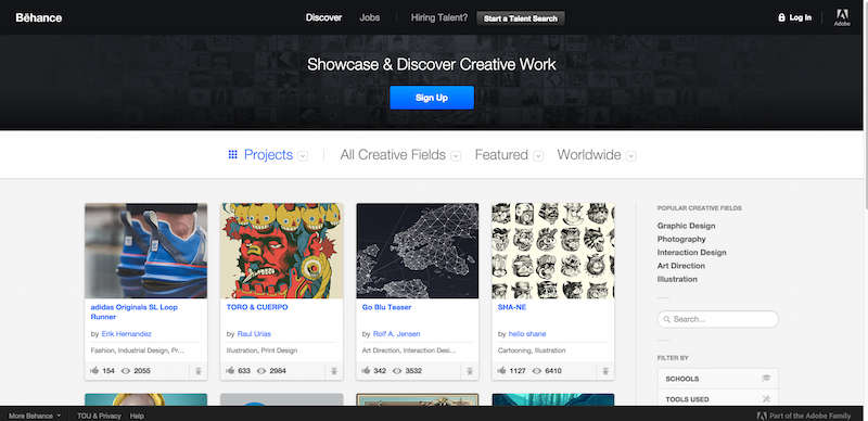 Online Portfolios on Behance