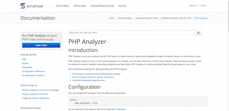 PHP Analyzer Documentation