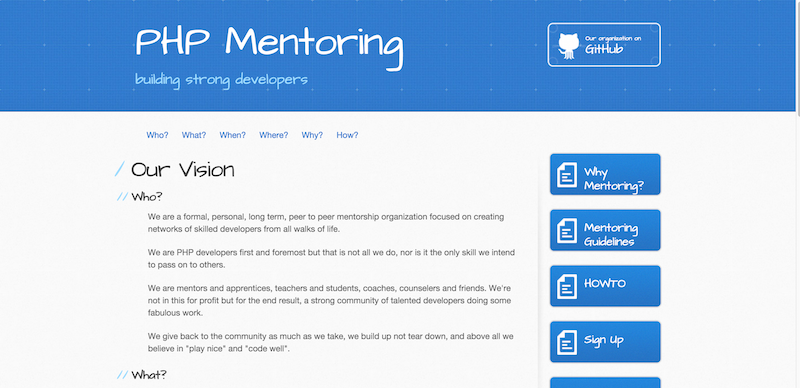 PHP Mentoring Vision