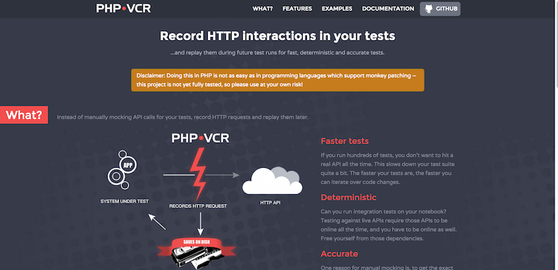 PHP VCR Record HTTP interactions while testing