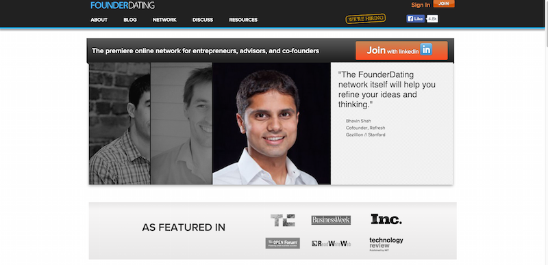 Premiere network to connect with entrepreneurs  advisors  and cofounders   FounderDating