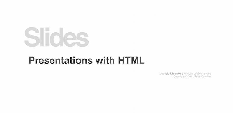 HTML Slide Presentation Framework