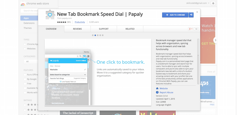 New Tab Bookmark Speed Dial   Papaly   Chrome Web Store