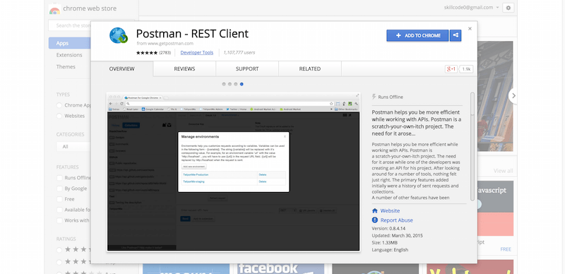 launch postman extension in chrome