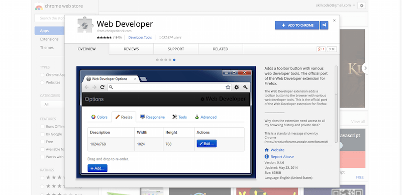 Web Developer   Chrome Web Store