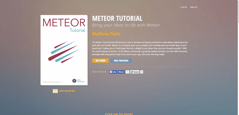 Meteor Tutorial Bring your ideas to life with Meteor Matthew Platts Softcover.io