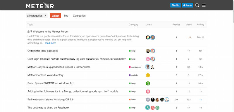 Meteor forums
