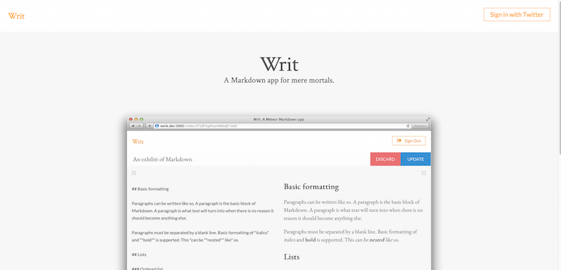 Writ A Meteor Markdown app