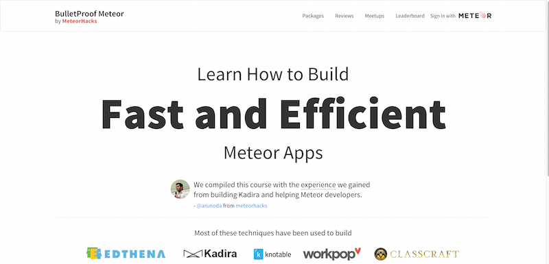 build Fast Efficient Meteor apps BulletProof Meteor