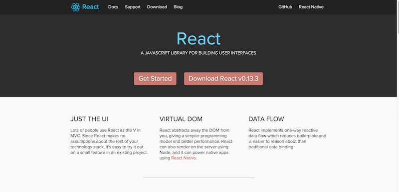 A JavaScript library for building user interfaces React