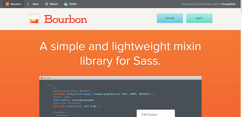 Bourbon A Lightweight Sass Tool Set