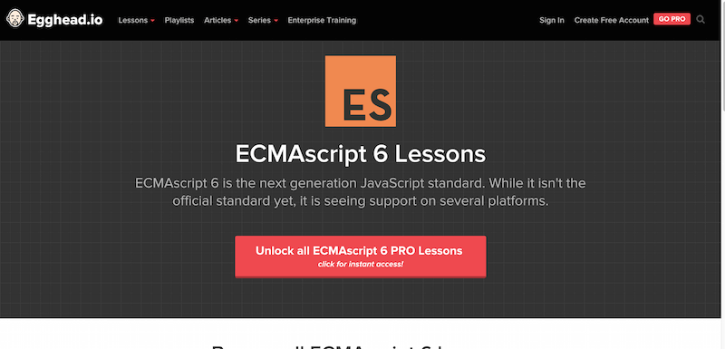 ECMAscript 6 Lessons Screencast Video Tutorials eggheadio