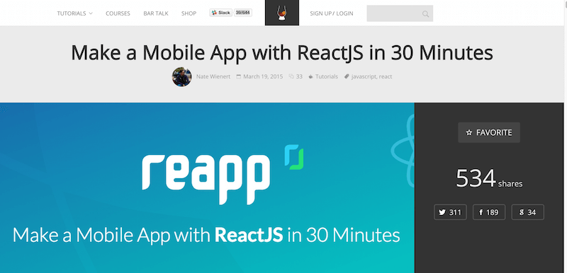 Make a Mobile App with ReactJS in 30 Minutes Scotch