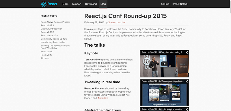 React.js Conf Round up 2015 React