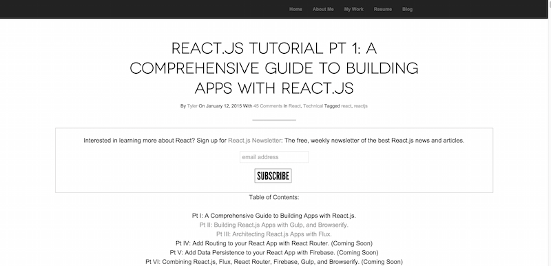 Tyler McGinnis » React.js Tutorial Pt 1 A Comprehensive Guide to Building Apps with React.js