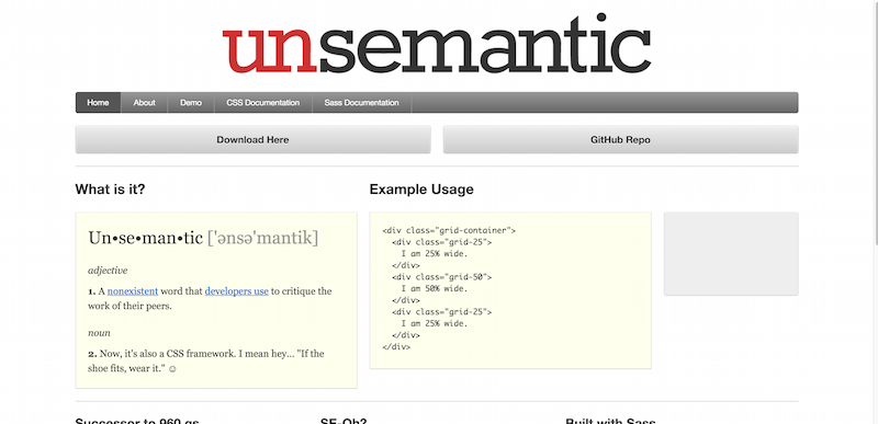 Unsemantic CSS Framework