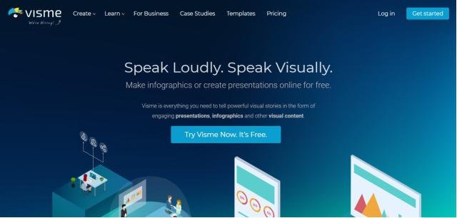 Visme homepage