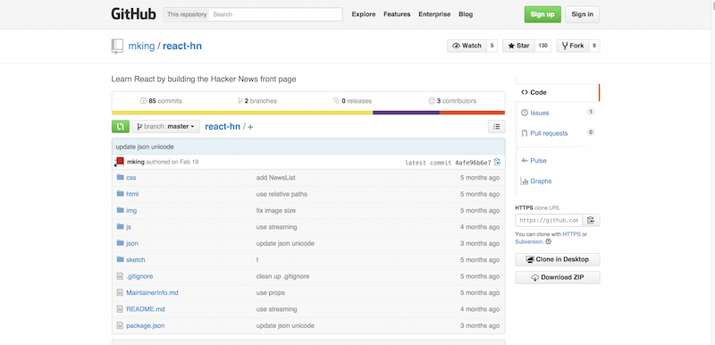 mking react hn · GitHub