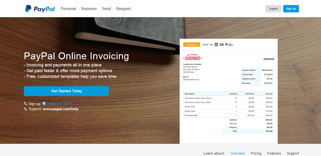 which online invoicing use paypal business