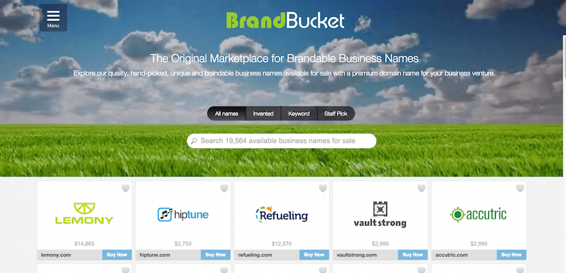 BrandBucket   The Largest Brandable Business Names Marketplace