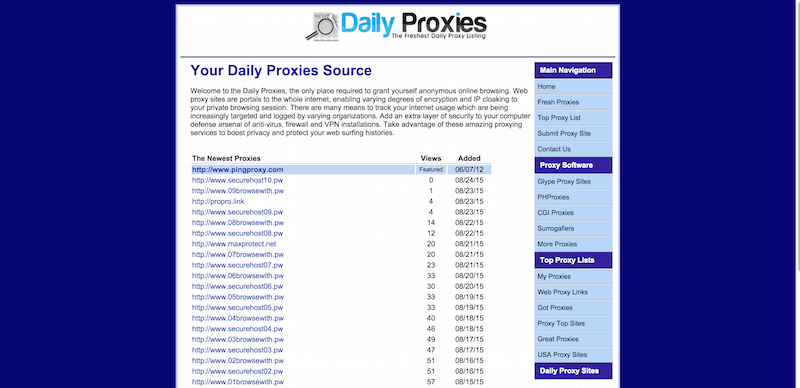 Daily Proxies The Best Proxy Sites