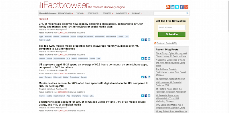 Factbrowser   The Research Discovery Engine