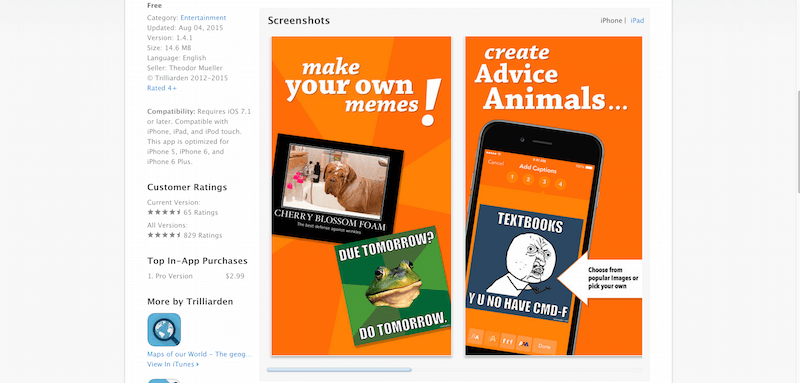 Make A Meme PLUS : Create Your Own Memes::Appstore for