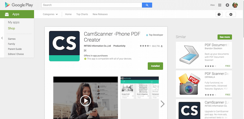 CamScanner Phone PDF Creator Android Apps on Google Play