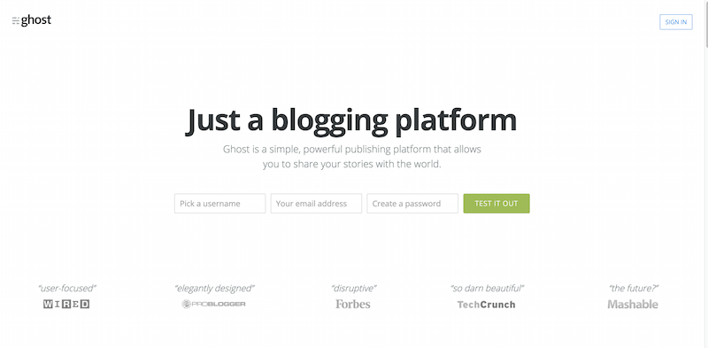 Ghost   Just a blogging platform
