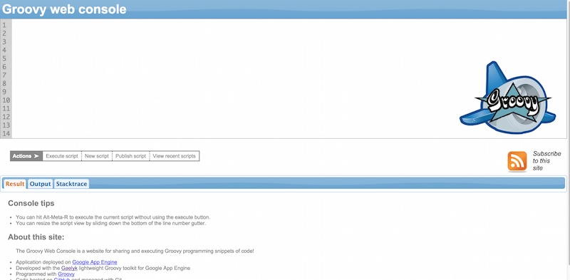 Groovy web console