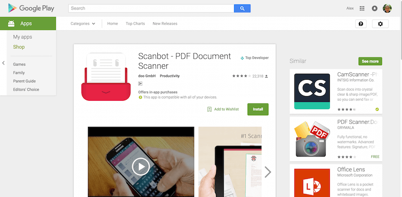 google pdf scanner app