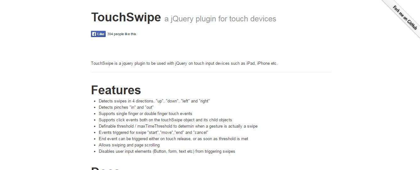 TouchSwipe
