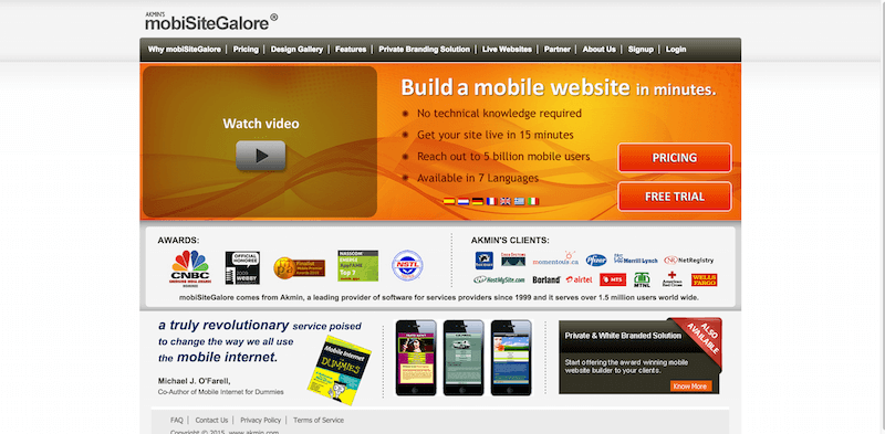 mobiSiteGalore   Build your own mobile website that looks great on all phones