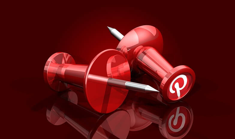 Push Pins with Pinterest Logos