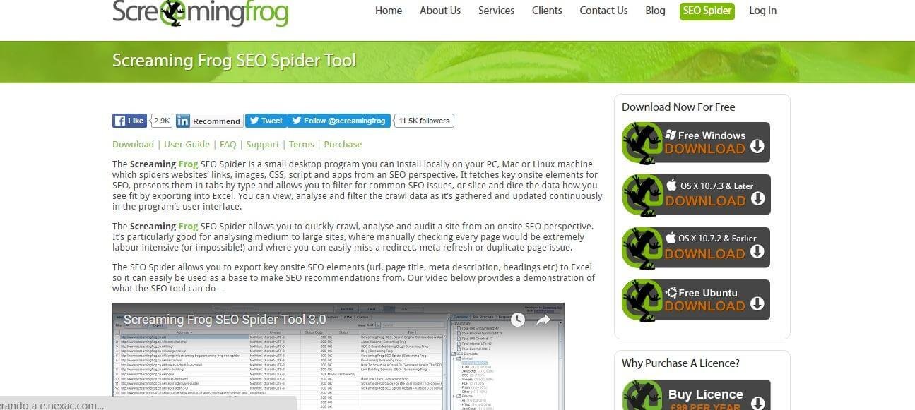 free Screaming Frog SEO Spider 19.0