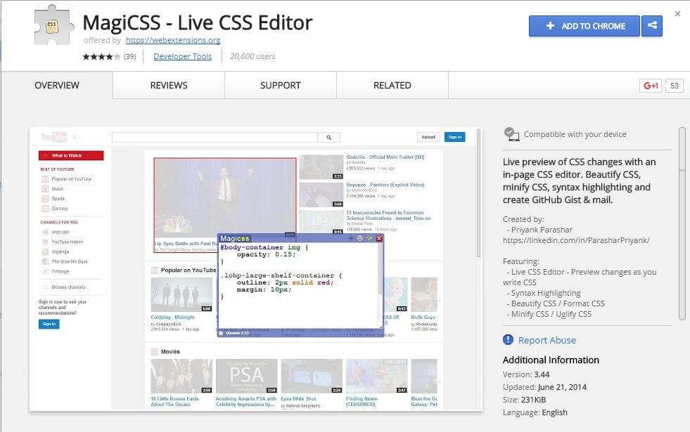 MagiCSS - Live CSS Editor