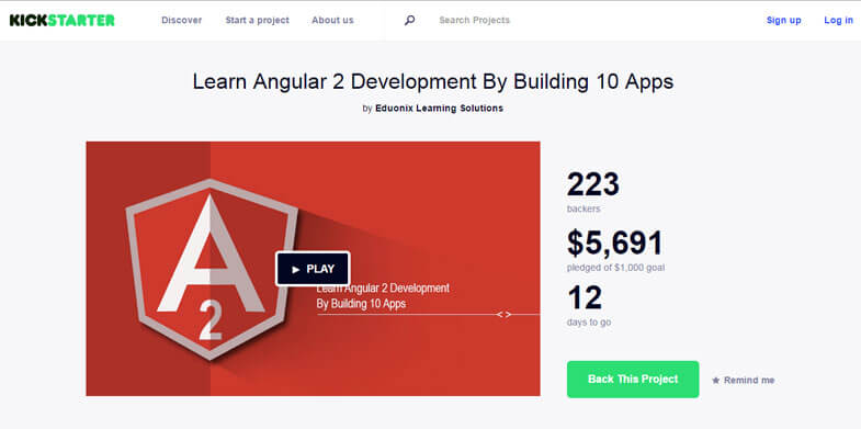 Angular 2 Kickstarter Campaign