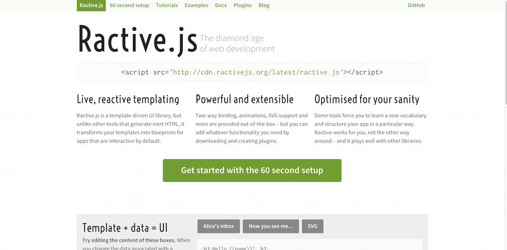 ractive.js JavaScript Frameworks