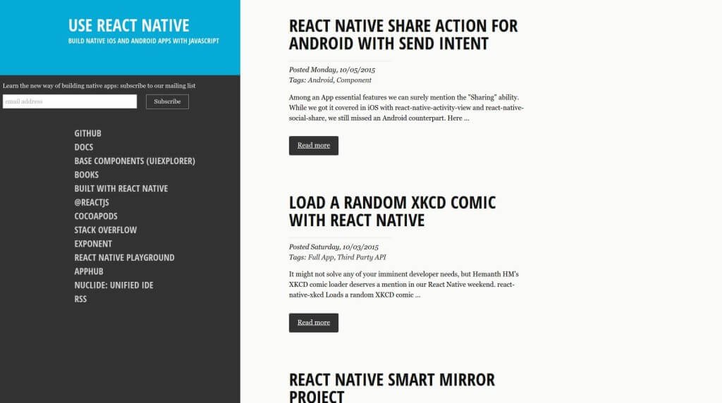 react-native - Mobile Web App Framework