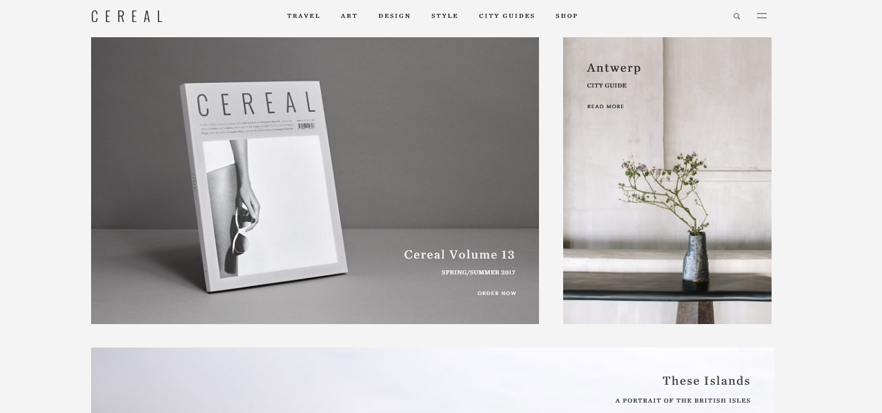 Cereal magazine E-commerce Websites