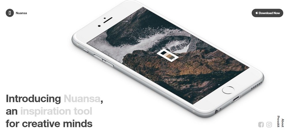 Nuansa app - landing pages