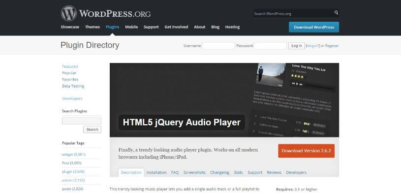 HTML5 jQuery Audio Player
