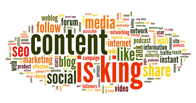 Content is king conept in word tag cloud