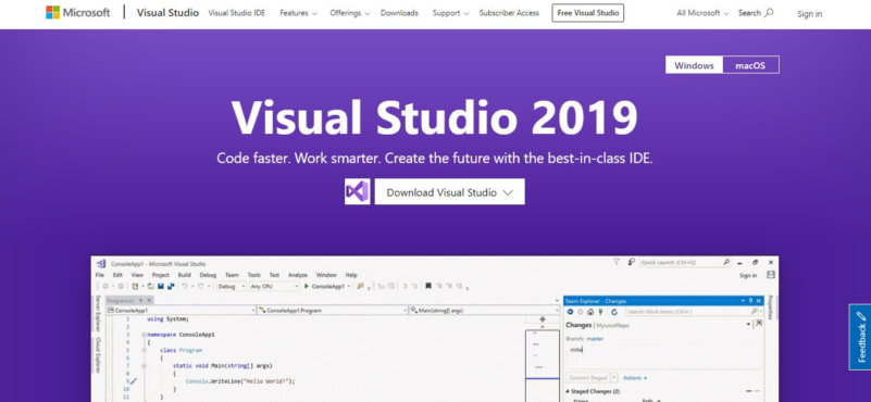 Visual Studio Homepage