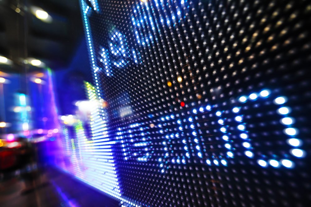 Stock market data on LED display