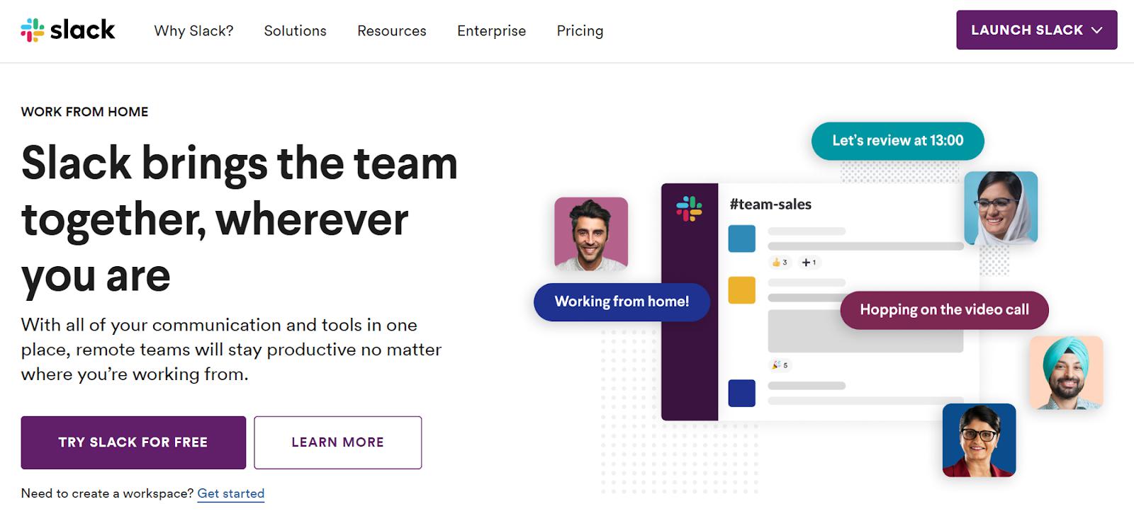 Here’s an example of a well-designed website—Slack.